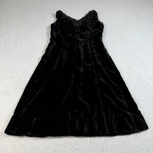 Vintage Suzy Perette Dress Women 6 Black Velvet A Line Cocktail Party Formal 60s